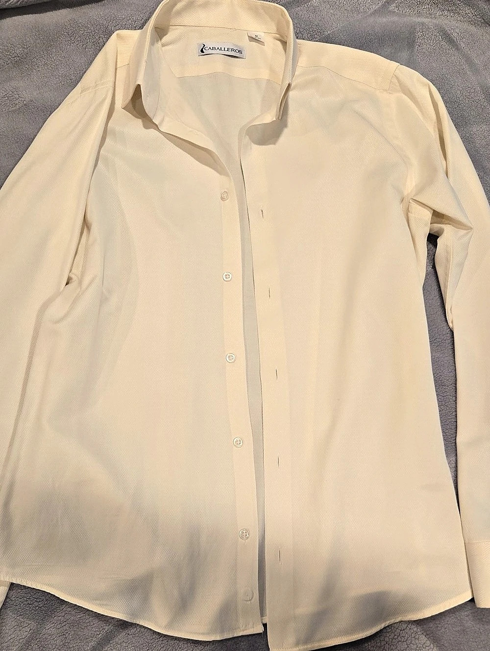 European Button Down Shirt in Cream From Europe